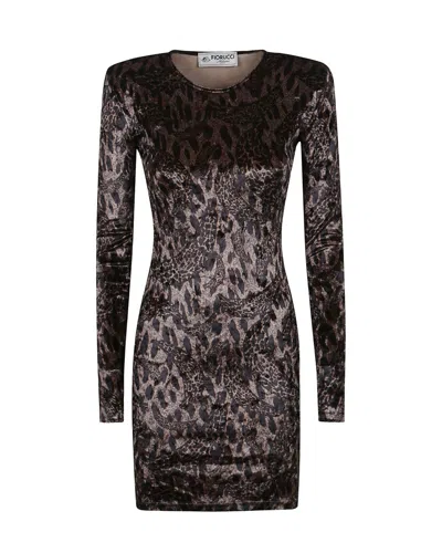 FIORUCCI BROWN BANIMALIER VELOUR MINI DRESS