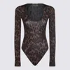 Fiorucci Long-sleeved Animal-print Bodie In Brown