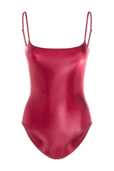 FIORUCCI FIORUCCI BURGUNDY STRAPPY BODYSUIT