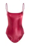 Fiorucci Burgundy Strappy Bodysuit In Red