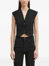 Fiorucci Button-fastening Sleeveless Top In Black