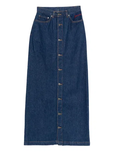 FIORUCCI BUTTON-FRONT DENIM SKIRT