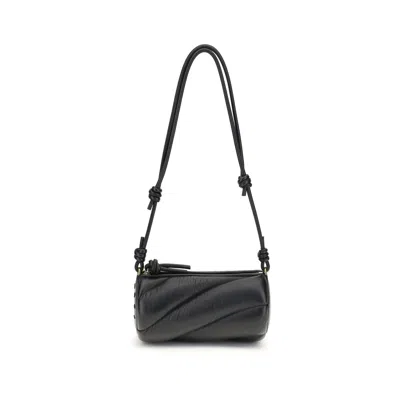 Fiorucci Calf Leather Bos Taurus Shoulder Women's Bag In Black