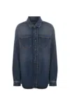 Fiorucci Camisa - Lavado Oscuro In Denim Blu