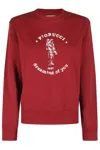 Fiorucci Bordeaux Crewneck Sweatshirt With Vintage Graphic Print