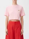 Fiorucci Angels-patch Cropped T-shirt In Pink
