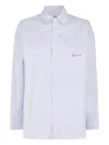 Fiorucci Striped Logo-embroidered Shirt In Blue