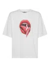 FIORUCCI COTTON T-SHIRT WITH MOUTH PRINT