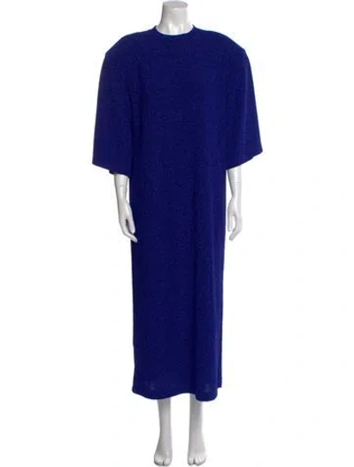 Pre-owned Fiorucci Crew Neck Long Dress In Blue