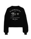 Fiorucci Cupid Love Club Black Crop Sweatshirt In Black
