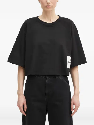 Fiorucci Cropped T-shirt In Black