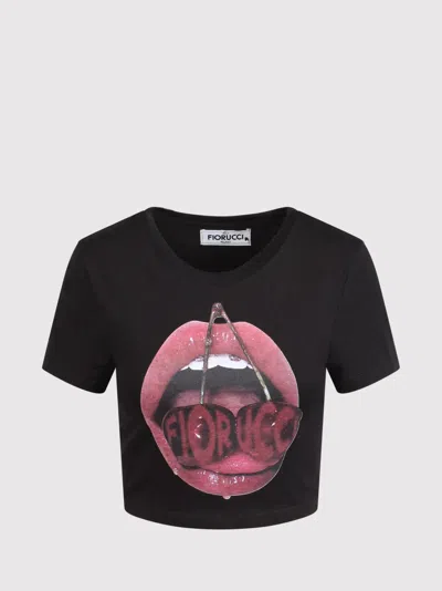 FIORUCCI FIORUCCI CROPPED T-SHIRT WITH CHERRY GRAPHICS