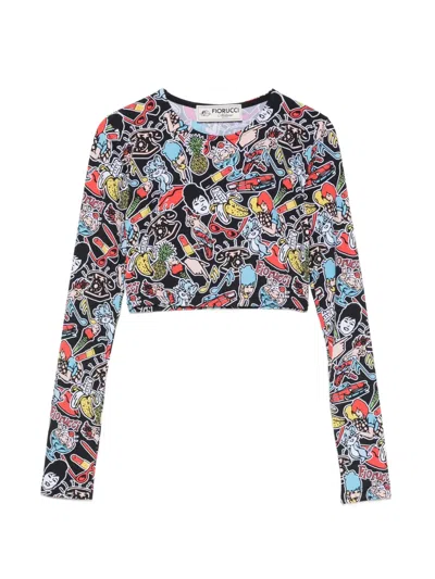 Fiorucci Cropped T-shirt In Multi