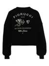 Fiorucci Cupid Love Club Black Crop Sweatshirt In Black