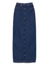 Fiorucci Denim Maxi Skirt In Blue