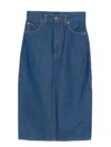 Fiorucci Denim Pencil Skirt In Blue