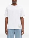 Fiorucci Distressed-hem Logo-patch T-shirt In White