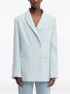 Fiorucci Double-breasted Embroidered Blazer In Blue