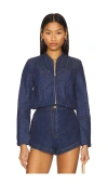 Fiorucci Double Heart Denim Jacket In Rinse Blue