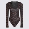 Fiorucci Long-sleeved Animal-print Bodie In Brown