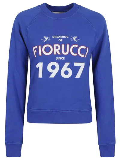 Fiorucci Electric Blue Dreaming 1967 Print Slim Fit Crewneck Sweatshirt