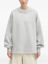 Fiorucci Embroidered Crew-neck Sweatshirt In Gray