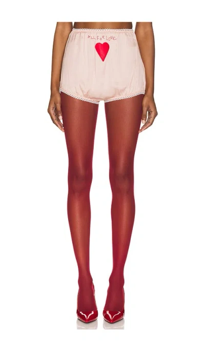 Fiorucci Embroidered Satin Bloomers In Pink