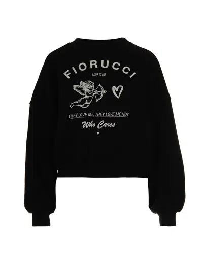 Fiorucci Felpa Crop Cupid Love Club Black