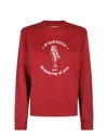 Fiorucci Bordeaux Crewneck Sweatshirt With Vintage Graphic Print In Burgundy