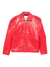 Fiorucci Flap-pockets Leather Jacket In Red