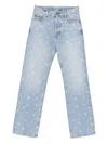 Fiorucci Floral-print Jeans In Blue