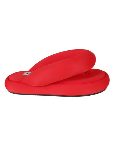 Fiorucci Fluffy Flip Flops In Red
