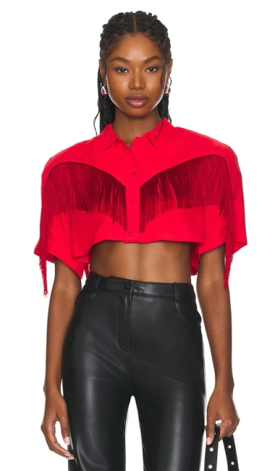 Fiorucci Fringed Shirt In Red