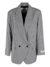 Fiorucci Black And White Gingham Blazer In Gray