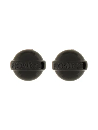 Fiorucci Glossy Black Mini Lollipop Earring In White