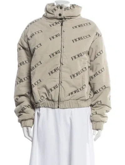 Pre-owned Fiorucci Graphic Print Bomber Jacket In Neutral