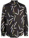Fiorucci Graphic-print Button-down Shirt In Black