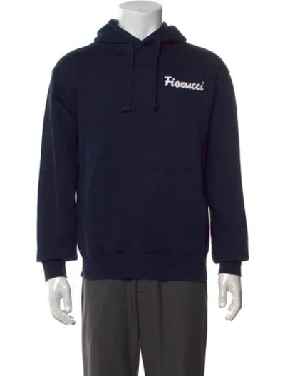 Pre-owned Fiorucci Graphic Print Crew Neck Hoodie In Blue