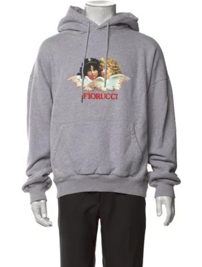 Pre-owned Fiorucci Graphic Print Crew Neck Hoodie In Grey