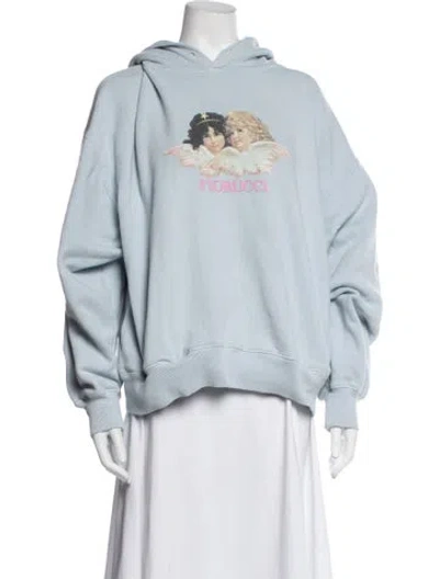 Pre-owned Fiorucci Graphic Print Crew Neck Sweater In Blue