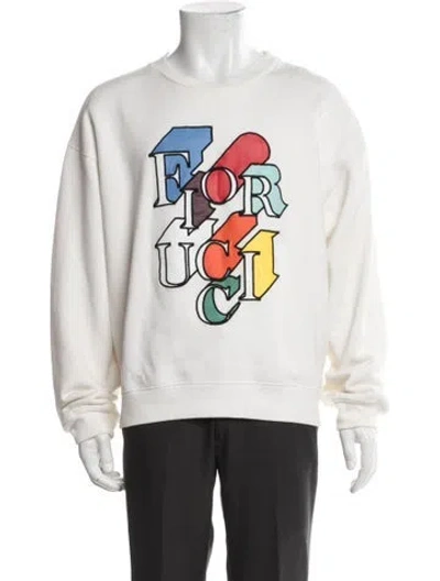 Pre-owned Fiorucci Graphic Print Crew Neck Sweatshirt In White