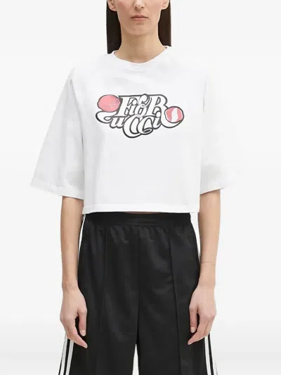 Fiorucci Graphic-print Cropped Top In White