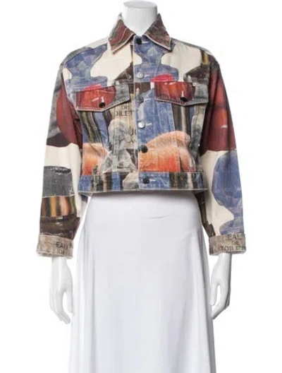 Pre-owned Fiorucci Graphic Print Denim Jacket In Multi