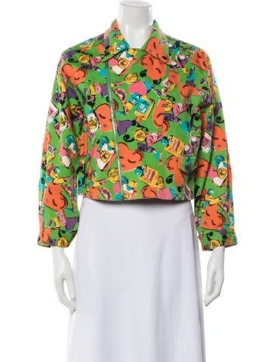 Pre-owned Fiorucci Graphic Print Jacket In Green