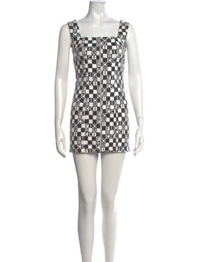 Pre-owned Fiorucci Graphic Print Mini Dress In White