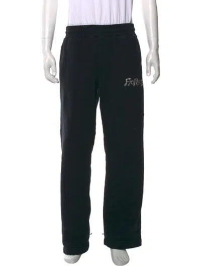 Pre-owned Fiorucci Graphic Print Sweatpants In Black