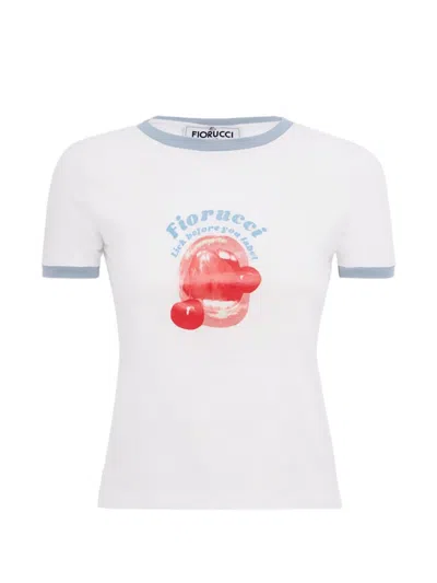 Fiorucci Graphic-print Ringer T-shirt In White