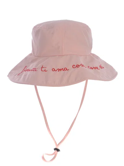 Fiorucci Hat   Loves You Just As You Are Made Of Nylon In Pink