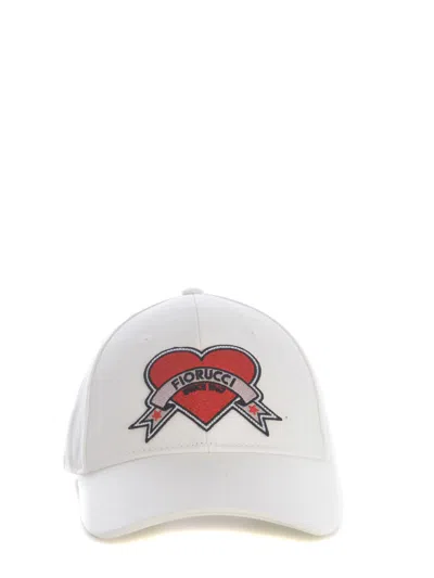 Fiorucci Hat  Heart Made Of Cotton In Bianco
