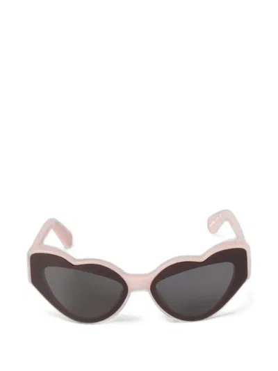 Fiorucci Heart Cat-eye Sunglasses In Pink
